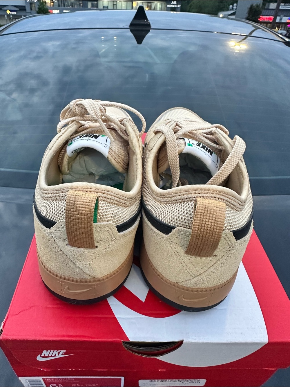 Nike C1TY Beige/Black Low Top Lace Up Sneakers Rubber Sole 6.5Y/8 in Women’s - Picture 5 of 7